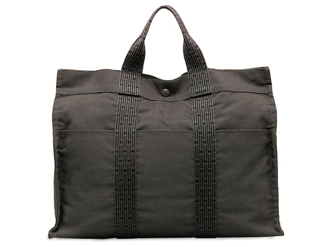 Hermès Black Hermes Herline MM Tote Bag Cloth  ref.1213108
