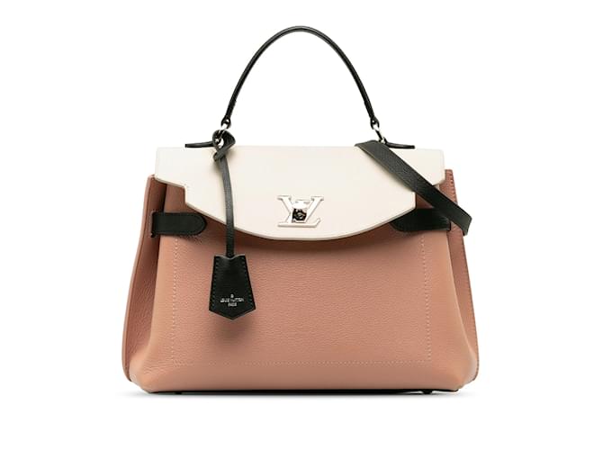 Bolso satchel Louis Vuitton Lockme Ever MM rosa Cuero  ref.1213158