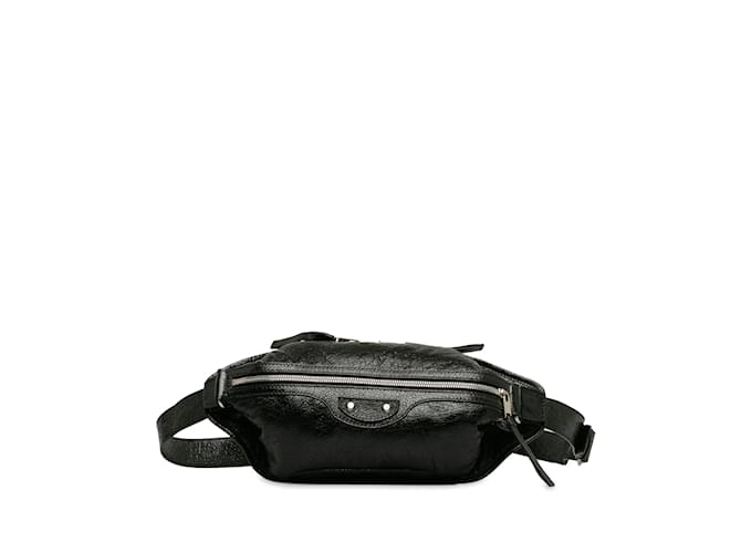 Black Balenciaga Motocross Classic Neo Lift Belt Bag Leather  ref.1213165