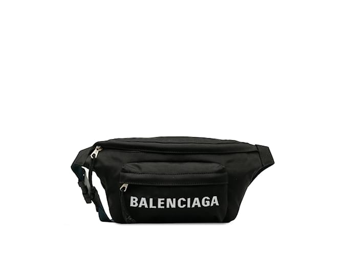 Black Balenciaga Nylon Everyday Belt Bag Cloth  ref.1213168