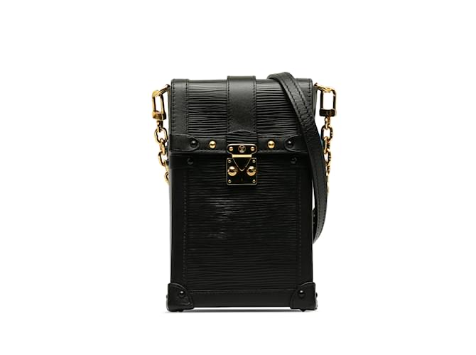 Bolso bandolera con pochette vertical Epi de Louis Vuitton negro Cuero  ref.1213175