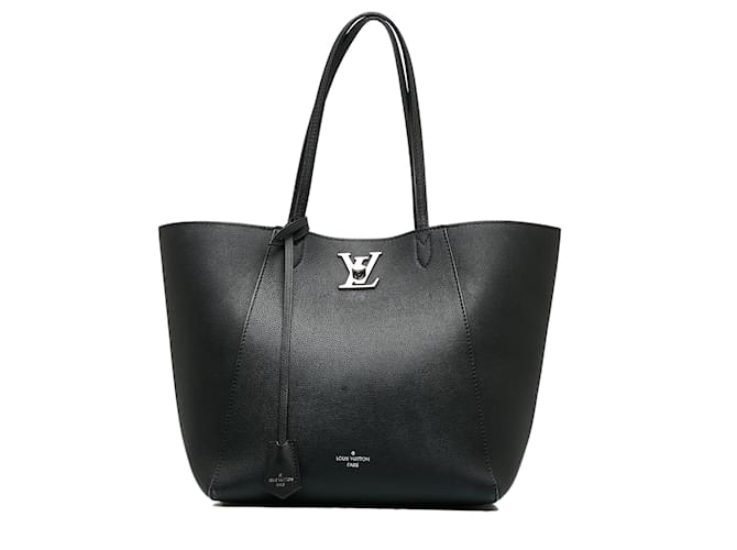 Twist Black Louis Vuitton Lockme Cabas Tote Bag Leather  ref.1213176
