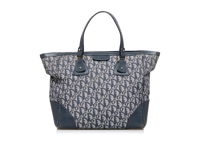 Blue Dior Oblique Tote Bag Leather  ref.1213240