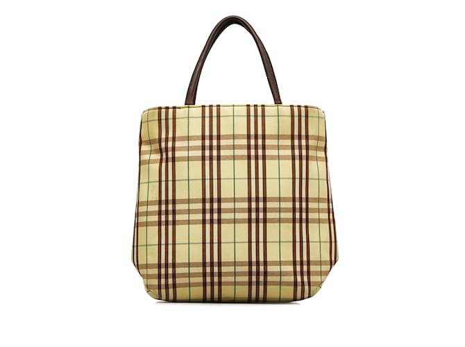 Brown Burberry House Check Handbag Leather  ref.1213298