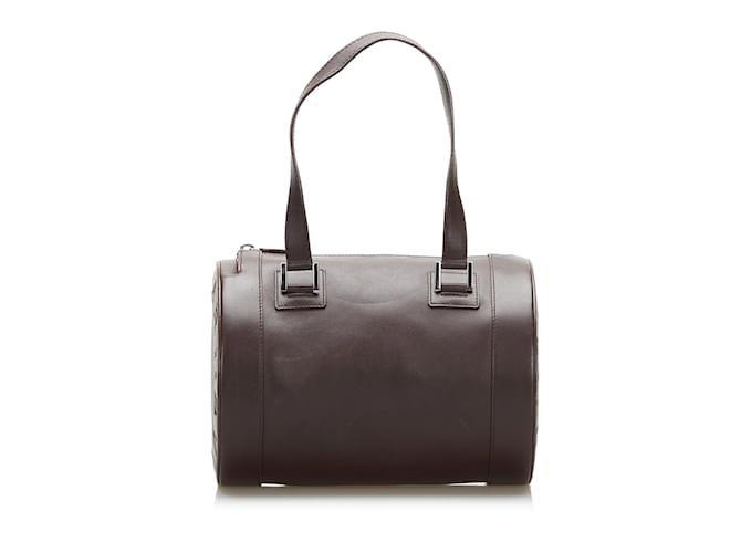 Bulgari Sac à main en cuir marron Bvlgari  ref.1213302