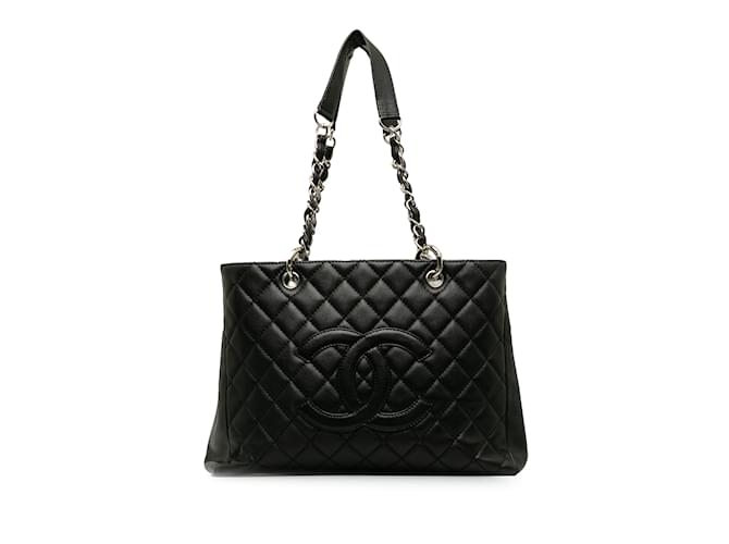 Black Chanel Caviar Grand Shopping Tote Leather  ref.1213322