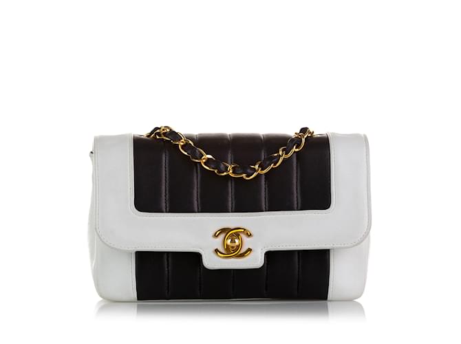 Black Chanel Lambskin Mademoiselle Ligne Single Flap Bag Leather  ref.1213338