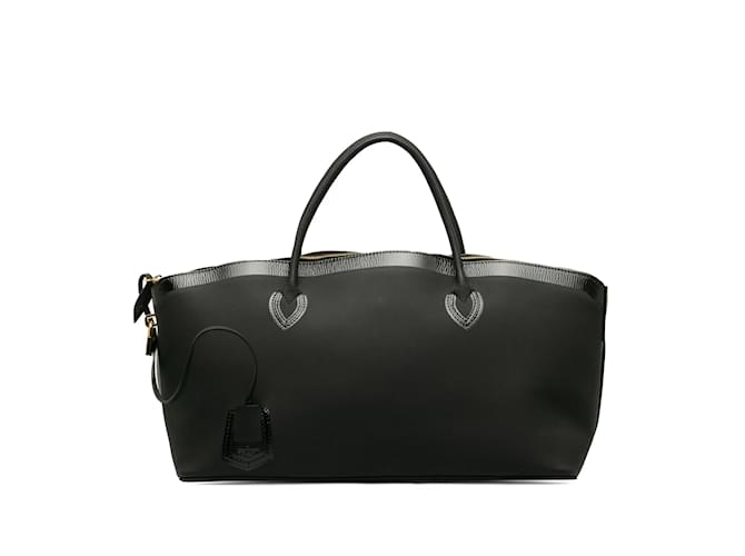Black Louis Vuitton Cuir Obsession Lockit East-West Handbag Leather  ref.1213381