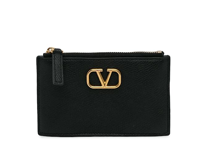 Black Valentino Leather Cardholder Card Holder  ref.1213388
