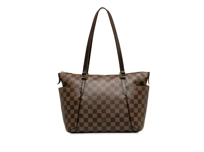 Bolso tote Louis Vuitton Damier Ebene Totally PM marrón Castaño Cuero  ref.1213392