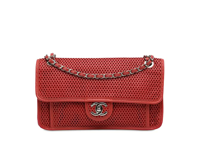 Borsa a tracolla rossa Chanel Medium Up In The Air Flap Rosso Pelle  ref.1213450