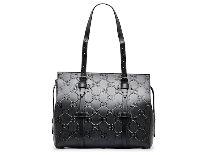 Black Gucci Guccissima Tote Bag Leather  ref.1213463