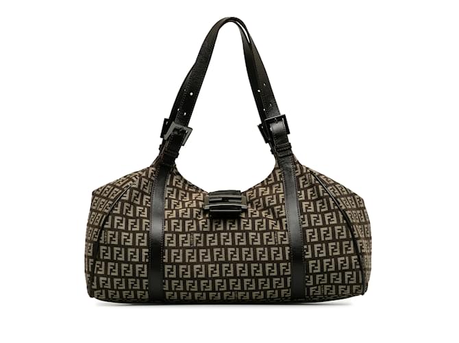 Brown Fendi Zucchino Shoulder Bag Leather  ref.1213465