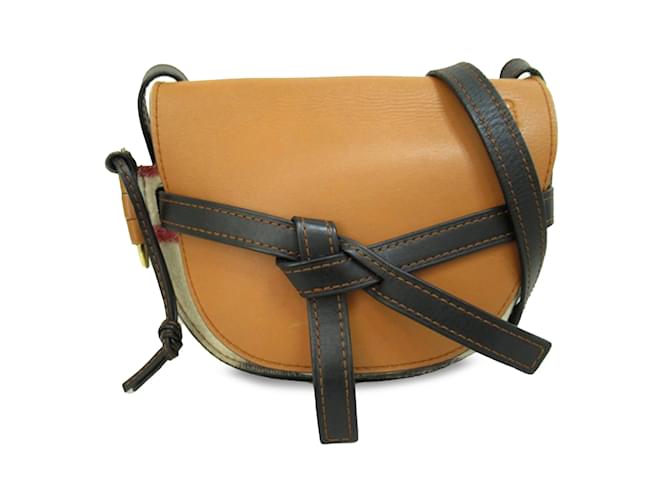Tan Loewe Mini Gate Crossbody Bag Camel Leather  ref.1213489