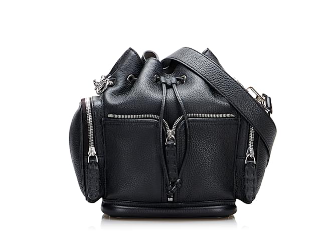 Black Fendi Selleria Mon Tresor Bucket Bag Leather  ref.1213536