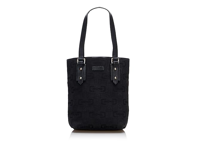 Black Gucci Horsebit Handbag Leather  ref.1213540