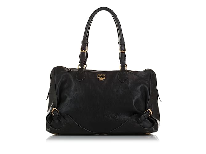 Black MCM Leather Shoulder Bag  ref.1213543