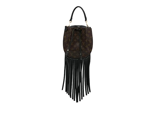 Brown Louis Vuitton Monogram Fringed Noe Bucket Bag Leather  ref.1213572