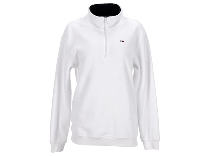 Tommy Hilfiger Herren-Pullover aus Polarfleece mit hohem Halsausschnitt aus weißem Polyester  ref.1213713