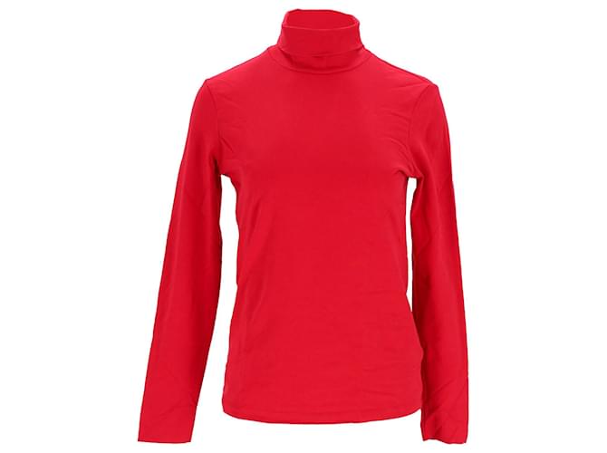 Tommy Hilfiger Camiseta feminina skinny fit de manga comprida Vermelho Algodão  ref.1213724