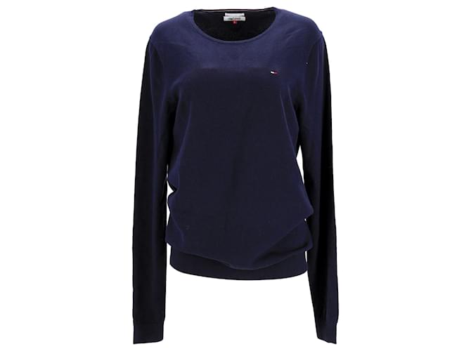 Tommy Hilfiger Mens Regular Fit Jumper Blue Cotton  ref.1213728