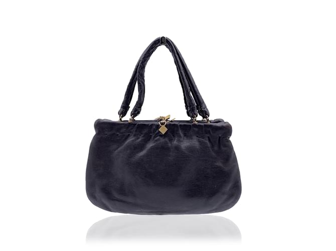 Fendi Rare Vintage Dark Brown Nappa Leather Handbag Satchel  ref.1213738