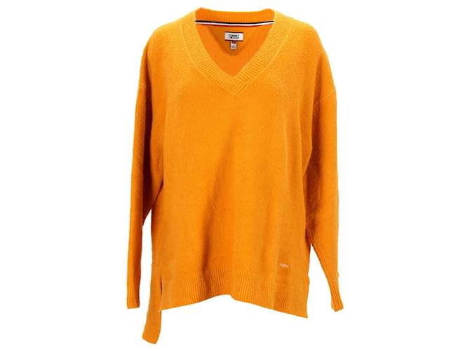 Tommy Hilfiger Womens Relaxed Fit Jumper Yellow Cotton  ref.1213761