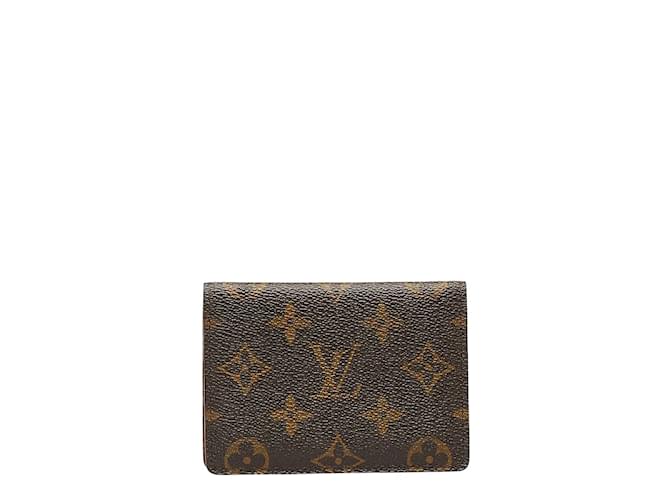 Louis Vuitton Monogram Canvas Vertical Card Case M60533 Brown Cloth  ref.1213766