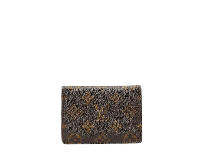 Louis Vuitton Monogram Port2 Vertical Card Case M60533 in Very Good Condition Brown Plastic  ref.1213766