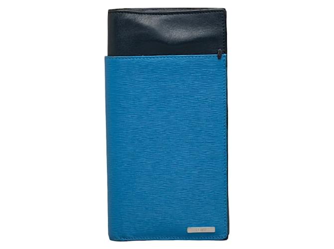 Fendi Zweifarbige lange Geldbörse aus Leder Blau  ref.1213771