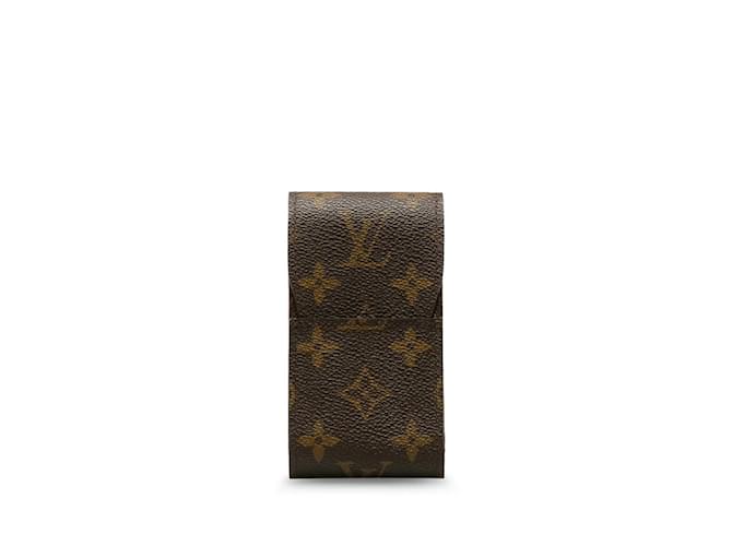 Louis Vuitton Monogramm Etui Zigarettenetui M63024 Braun Leinwand  ref.1213778