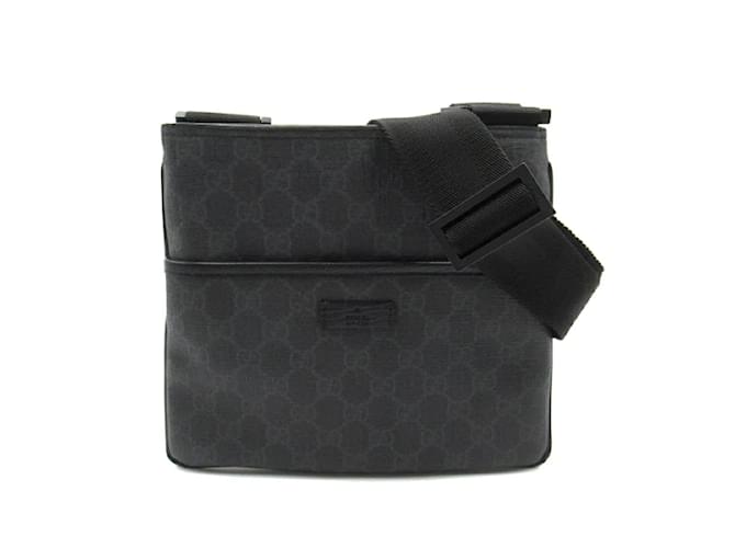 Gucci GG Canvas Flat Messenger Bag  162905 Black Cloth  ref.1213809