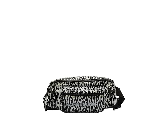 Yves Saint Laurent Bedruckte Nylon-Hüfttasche 581375 Schwarz Leinwand  ref.1213832