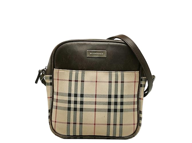 Burberry Vintage Check Crossbody Bag Brown Cloth  ref.1213833
