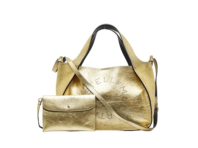 Stella Mc Cartney Metallic Leather Shoulder Bag Golden  ref.1213868