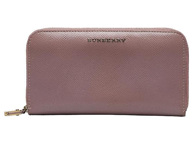 Burberry Leather zip around wallet Pink Pony-style calfskin  ref.1213870