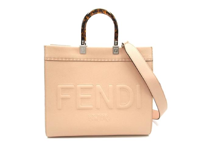 Fendi Sunshine Logo Tote Bag  8BH386 Pink Leather Pony-style calfskin  ref.1213892
