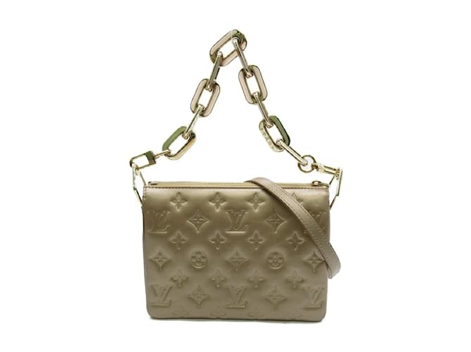 Louis Vuitton Monogram Embossed Coussin BB  M22396 Golden Leather Pony-style calfskin  ref.1213894