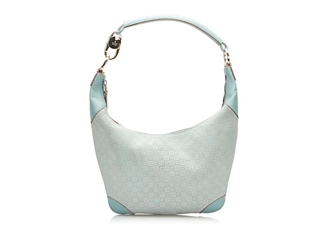 Gucci GG Canvas Hobo Bag 001 4158 Blue Leather  ref.1213897