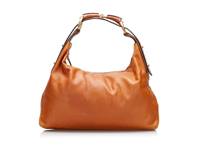 Gucci Leather Horsebit Hobo Bag  115867.0 Brown  ref.1213906