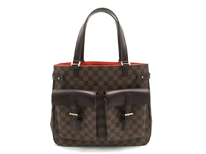 Louis Vuitton Damier Ebene Uzes Tote Canvas Tote Bag N51128 in Excellent condition Brown Cloth  ref.1213988