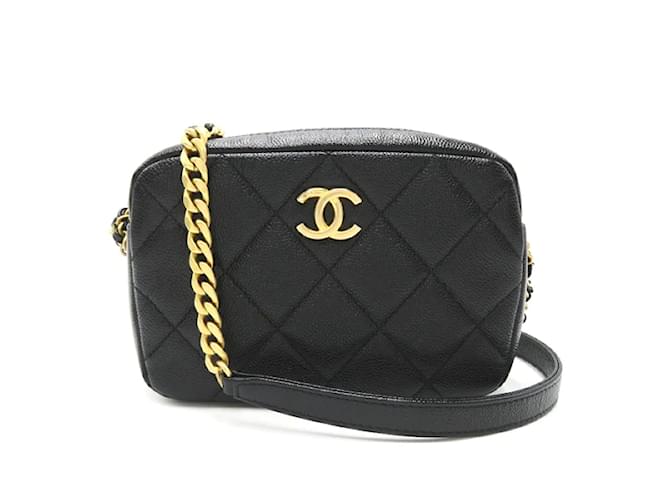 Chanel CC Caviar Melody Camera Bag Black Leather  ref.1213997