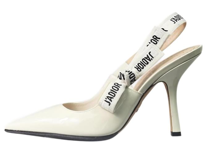 Christian Dior Zapatos de tacón destalonado J'Adior blancos - talla UE 37 Cuero  ref.1214016
