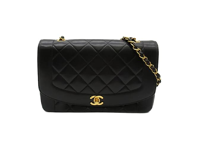 Chanel Diana Flap Crossbody Bag Black Leather  ref.1214032