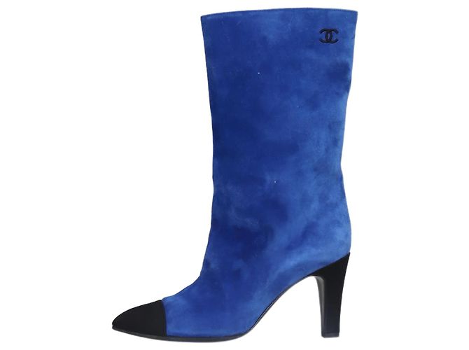 Gabrielle Chanel Blue suede pointed toe boots - size EU 36.5