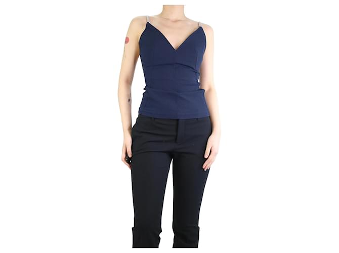 Rick Owens Top bleu en crêpe de viscose mélangée - taille UK 8 Coton  ref.1214046