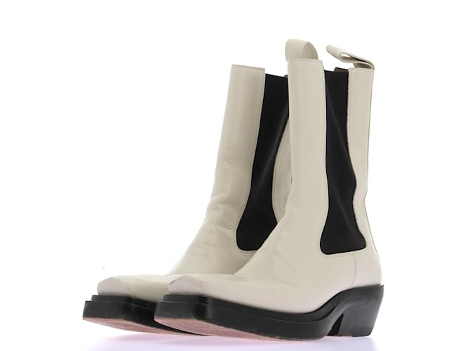 BOTTEGA VENETA  Ankle boots T.eu 39 leather White  ref.1214050
