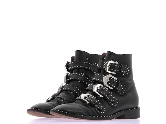 GIVENCHY  Ankle boots T.eu 38 leather Black  ref.1214081