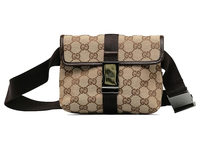 Gucci Brown GG Canvas Belt Bag Beige Cloth Cloth  ref.1214184