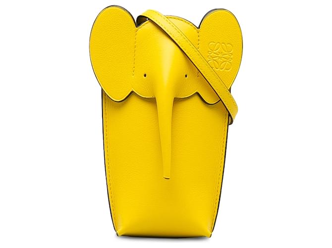 Bolso bandolera con bolsillo de elefante amarillo de Loewe Cuero Becerro  ref.1214196